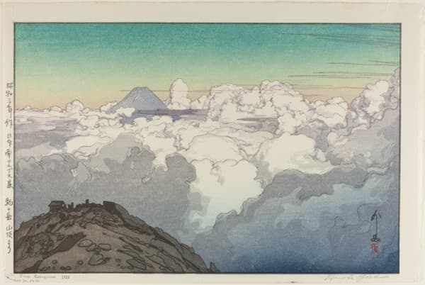 A work made of color woodblock print.