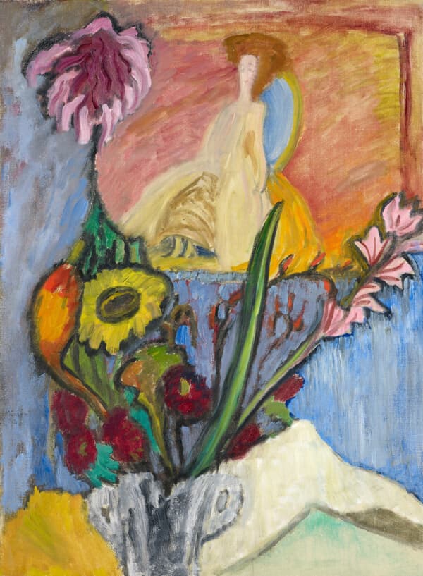 A work made of oil on canvas.