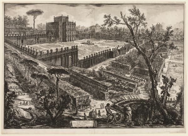 A work made of etching on heavy ivory laid paper.