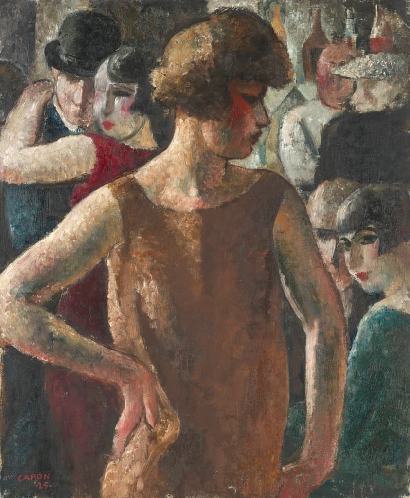 A work made of oil on canvas.