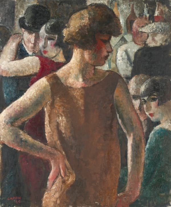 A work made of oil on canvas.