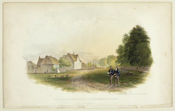A work made of steel etching and aquatint, with block printing in colors, on ivory wove paper.